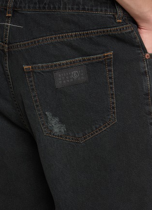  - MM6 MAISON MARGIELA - Drawstring Waistband Dark Wash Cotton Denim Shorts