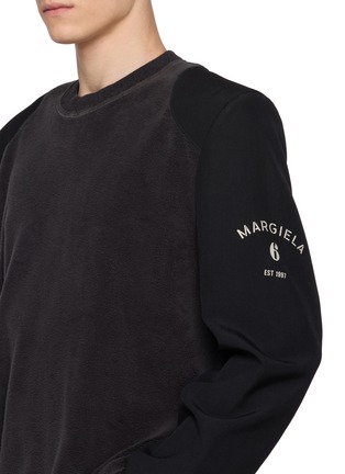  - MM6 MAISON MARGIELA - Hybrid Wool Tailoring Sleeve Cotton Fleece Sweatshirt