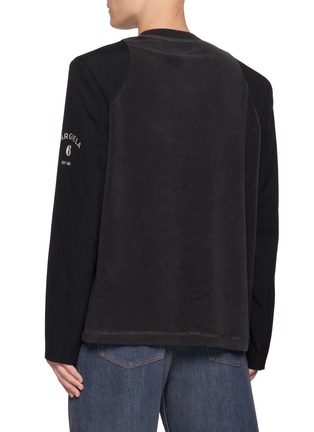 Back View - Click To Enlarge - MM6 MAISON MARGIELA - Hybrid Wool Tailoring Sleeve Cotton Fleece Sweatshirt