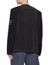Back View - Click To Enlarge - MM6 MAISON MARGIELA - Hybrid Wool Tailoring Sleeve Cotton Fleece Sweatshirt