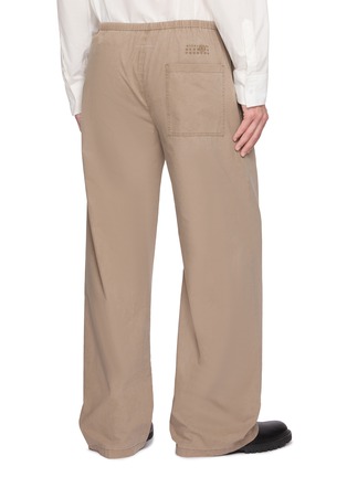 Back View - Click To Enlarge - MM6 MAISON MARGIELA - Drawstring Waistband Washed Cotton Pants
