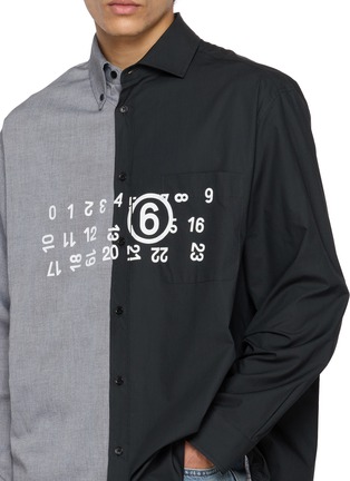  - MM6 MAISON MARGIELA - Long Sleeve Two-Tone Cotton Poplin Shirt