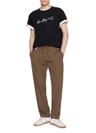 Figure View - Click To Enlarge - MM6 MAISON MARGIELA - Straight Leg Drawstring Trousers
