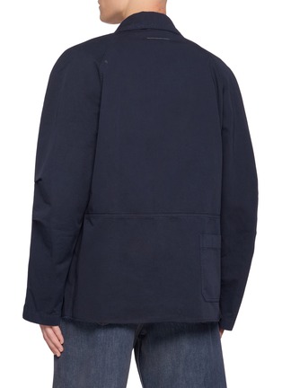 Back View - Click To Enlarge - MM6 MAISON MARGIELA - Pinched Sleeve Back Pocket Cotton Gabardine Shirt Jacket
