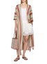 Figure View - Click To Enlarge - AMOR RIVIERA - Zigzag Pattern Metallic Knit Long Poncho Dress