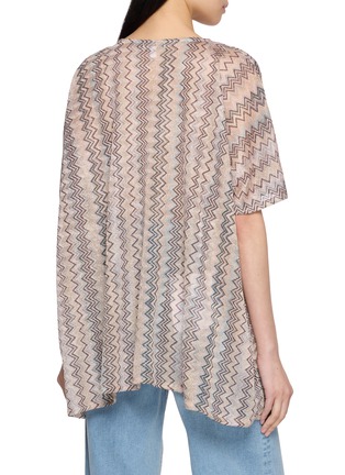 Back View - Click To Enlarge - AMOR RIVIERA - V-Neck Zigzag Knit Kaftan Dress