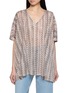 AMOR RIVIERA V-Neck Zigzag Knit Kaftan Dress