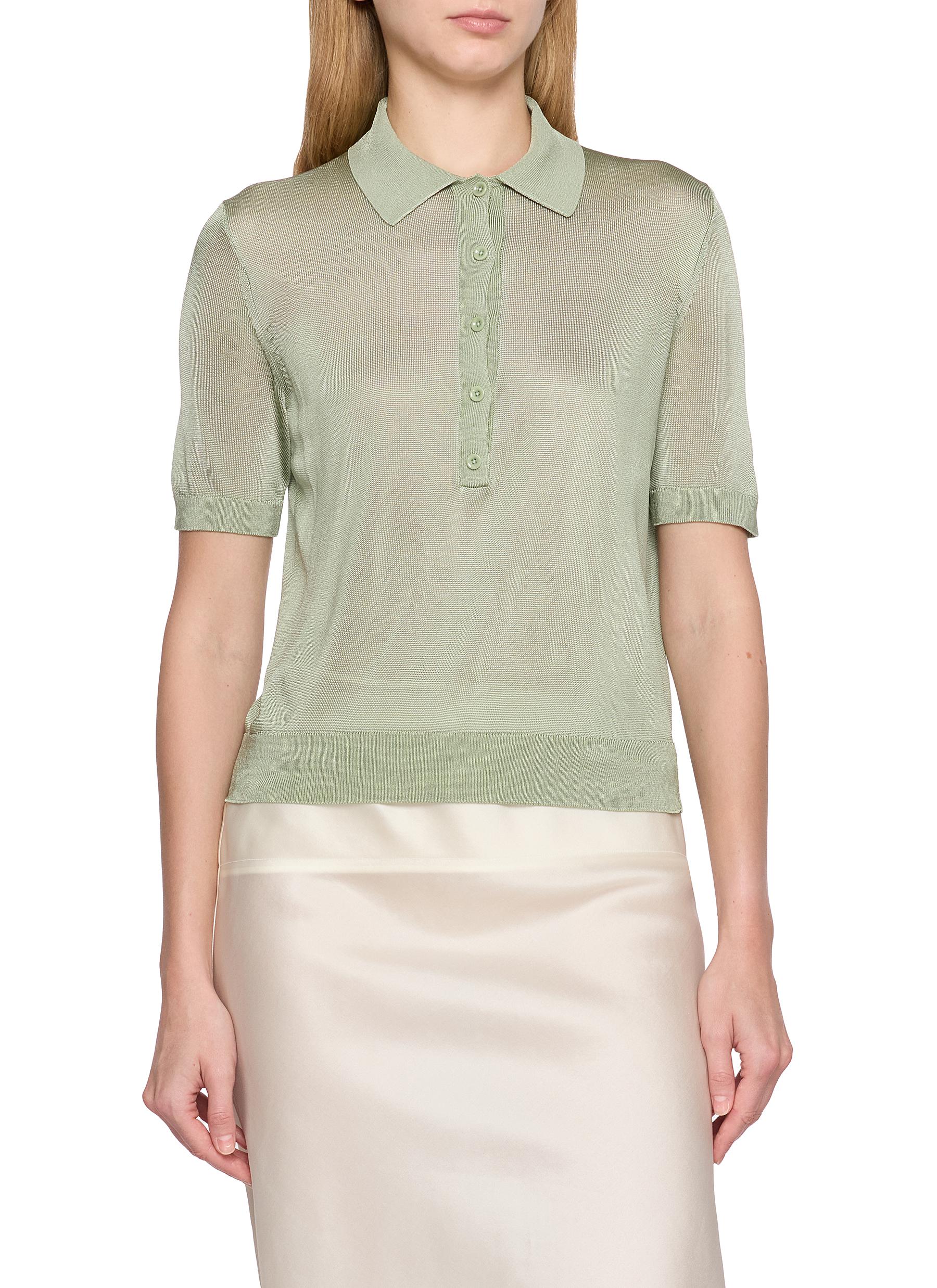 THEORY | Sheer Polo Shirt | Women | Lane Crawford