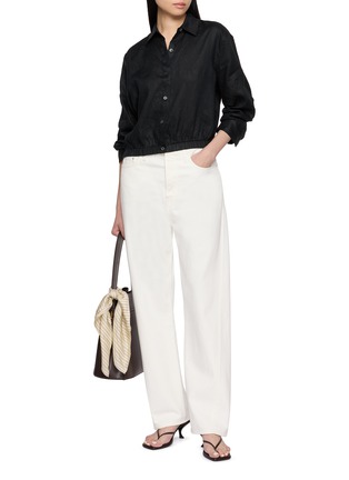 Figure View - Click To Enlarge - THEORY - Fixed Sleeve Cropped Shirt