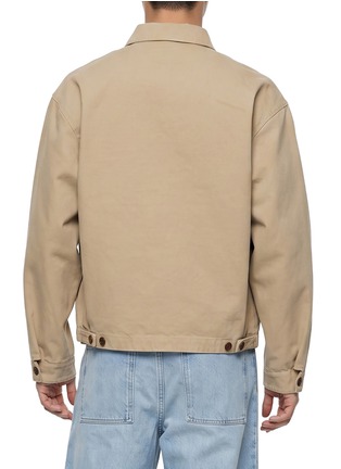 Back View - Click To Enlarge - PRADA - Zip Up Light Wash Denim Jacket