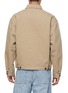 Back View - Click To Enlarge - PRADA - Zip Up Light Wash Denim Jacket