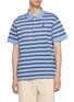 PRADA Striped Logo Embroidered Cotton Piqué Polo Shirt