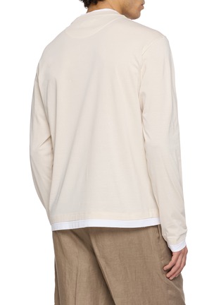 Back View - Click To Enlarge - PRADA - Triangle Logo Cotton T-shirt