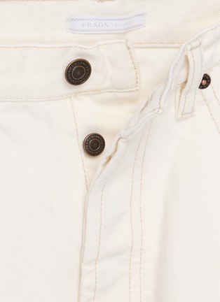  - PRADA - Logo Patch Denim Shorts