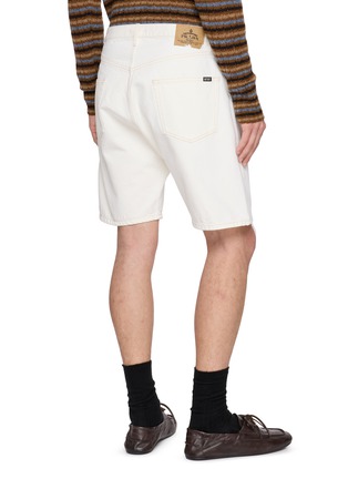 Back View - Click To Enlarge - PRADA - Logo Patch Denim Shorts