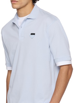  - PRADA - Triangle Logo Piquet Polo Shirt