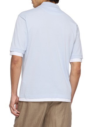 Back View - Click To Enlarge - PRADA - Triangle Logo Piquet Polo Shirt