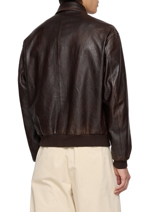Back View - Click To Enlarge - PRADA - Cropped Leather Blouson Jacket