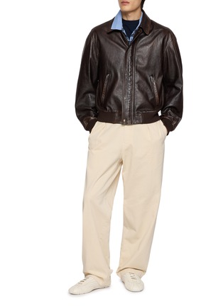 Figure View - Click To Enlarge - PRADA - Cropped Leather Blouson Jacket