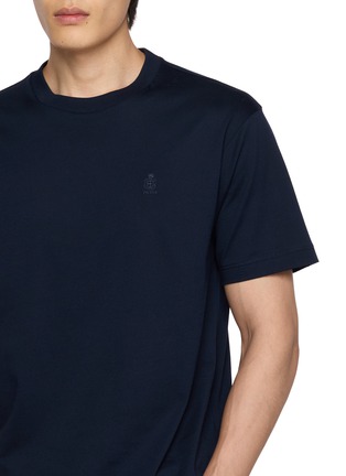  - PRADA - Embroidered Logo Cotton T-shirt