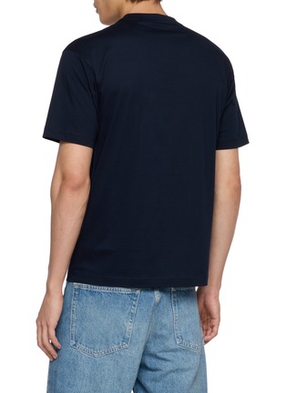Back View - Click To Enlarge - PRADA - Embroidered Logo Cotton T-shirt
