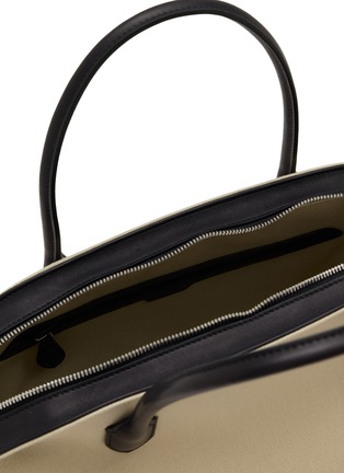 Detail View - Click To Enlarge - THE ROW - Agnes 15 Canvas Leather Trim Top Handle Bag