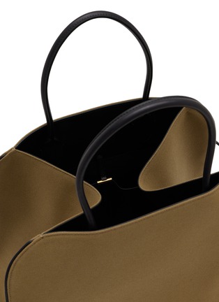 Detail View - Click To Enlarge - THE ROW - Margaux 15 Ceinture Canvas Leather Trim Top Handle Bag