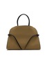 THE ROW Margaux 15 Ceinture Canvas Leather Trim Top Handle Bag