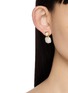 Front View - Click To Enlarge - MISSOMA - 18K Gold Plated Brass Square Pearl Stud Earrings