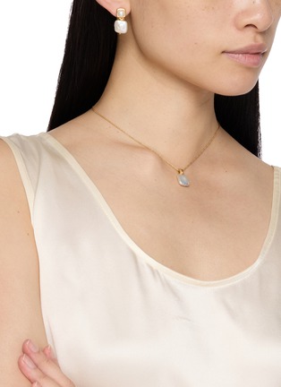 Figure View - Click To Enlarge - MISSOMA - 18K Gold Plated Brass Square Pearl Stud Earrings