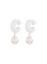 MISSOMA Baya Sterling Silver Plated Brass Pearl Hoop Earrings