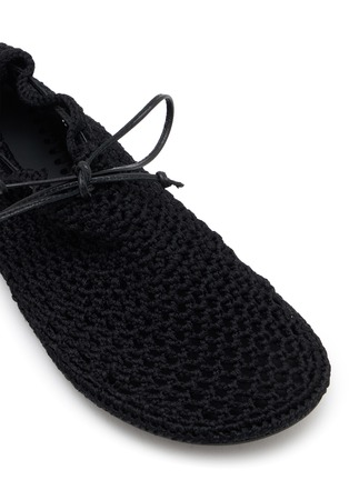 Detail View - Click To Enlarge - CHRISTEN - Hand Crochet Leather Trimmed Ballet Flats