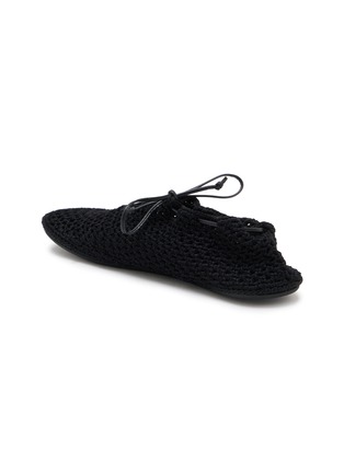 Detail View - Click To Enlarge - CHRISTEN - Hand Crochet Leather Trimmed Ballet Flats