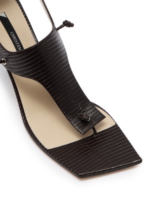 Detail View - Click To Enlarge - CHRISTEN - 75 Edge T-Strap Leather Sandals