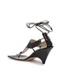Detail View - Click To Enlarge - CHRISTEN - 75 Edge T-Strap Leather Sandals