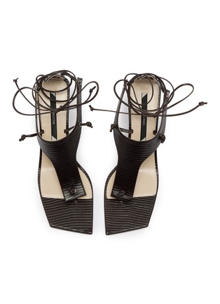 Figure View - Click To Enlarge - CHRISTEN - 75 Edge T-Strap Leather Sandals
