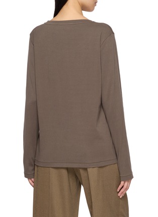 Back View - Click To Enlarge - THE ROW - Kalto Long Sleeve Scoop Neck Top