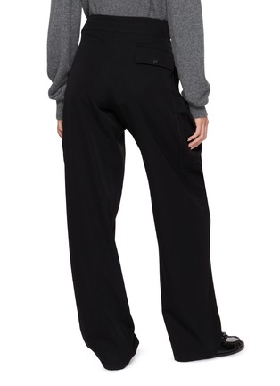 Back View - Click To Enlarge - THE ROW - Elga Drawstring Waistband Wool Gabardine Cargo Pants