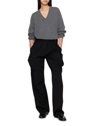 Figure View - Click To Enlarge - THE ROW - Elga Drawstring Waistband Wool Gabardine Cargo Pants