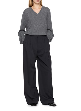 Figure View - Click To Enlarge - THE ROW - Daniela Pleated Wide Leg Wool Pants