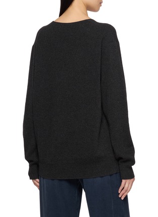 Back View - Click To Enlarge - THE ROW - Phef V-Neck Cotton Cashmere Sweater