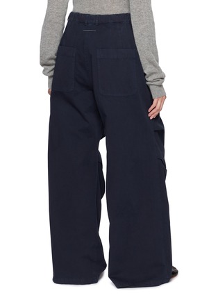 Back View - Click To Enlarge - MM6 MAISON MARGIELA - Wide Leg Draped Trousers