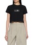 Main View - Click To Enlarge - MM6 MAISON MARGIELA - Logo Print Cropped Cotton T-Shirt