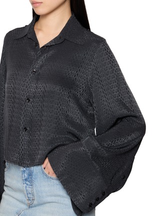  - MM6 MAISON MARGIELA - Long Sleeve Logo Jacquard Cropped Shirt