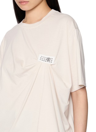  - MM6 MAISON MARGIELA - Short Sleeve Draped Numeric Signature Top