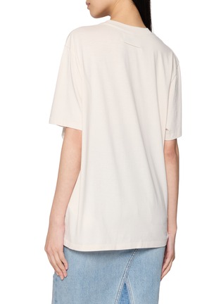Back View - Click To Enlarge - MM6 MAISON MARGIELA - Short Sleeve Draped Numeric Signature Top