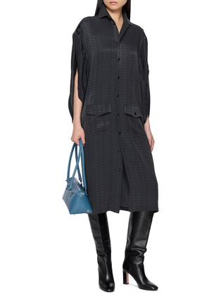 Figure View - Click To Enlarge - MM6 MAISON MARGIELA - Abiti Logo Print Maxi Dress