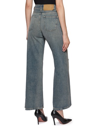 Back View - Click To Enlarge - MM6 MAISON MARGIELA - Distressed Flared Medium Wash Jeans