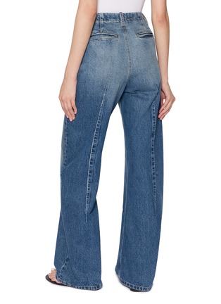 Back View - Click To Enlarge - MM6 MAISON MARGIELA - Pleated Front Medium Wash Jeans