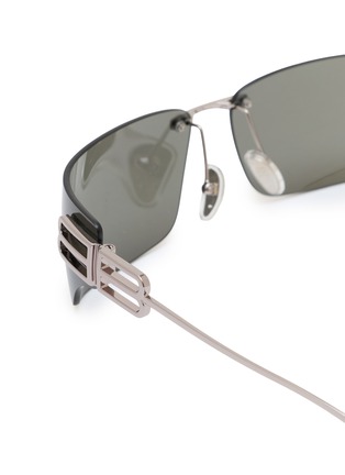 Detail View - Click To Enlarge - BALENCIAGA - Metal Rectangular Sunglasses